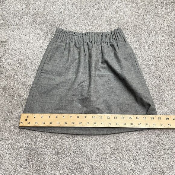 J.Crew Wool Blend Sidewalk Pleated Pencil Skirt Womens 00 Gray Elastic Pockets - Picture 8 of 10